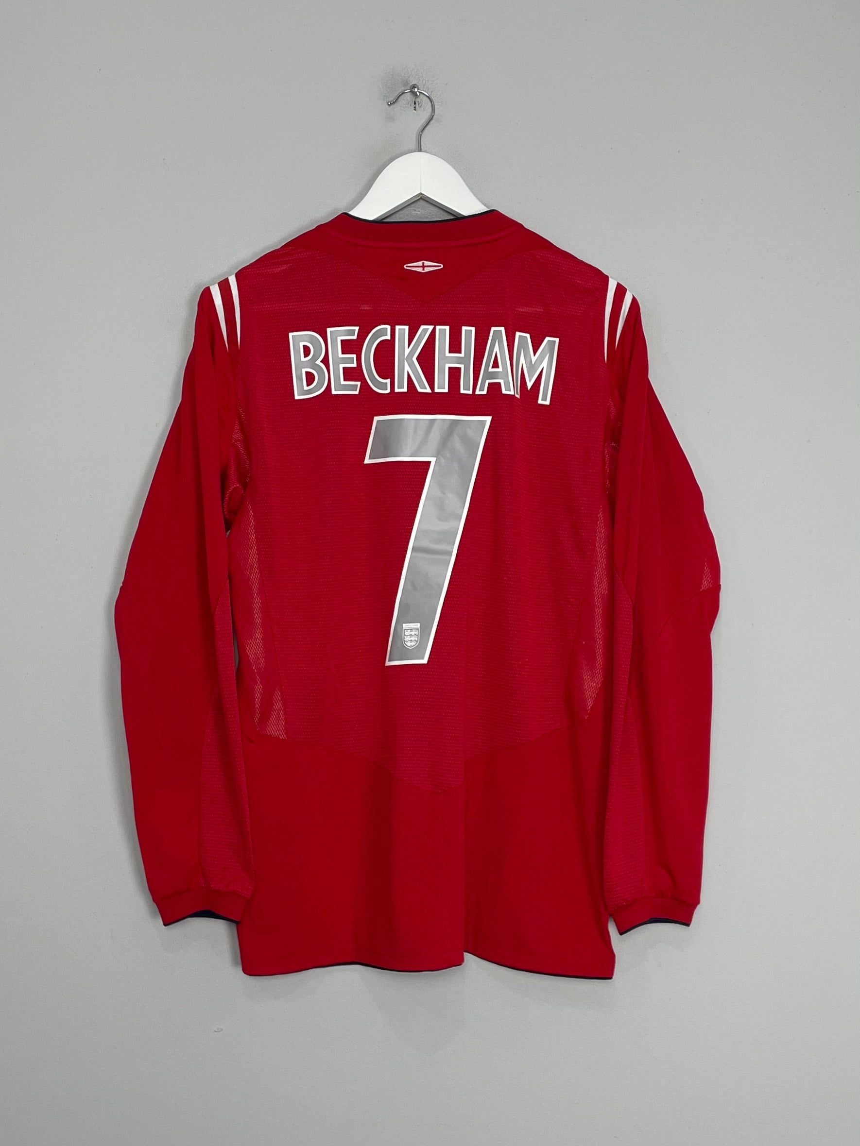 2004/06 ENGLAND BECKHAM #7 L/S AWAY SHIRT (M) UMBRO