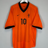 2000/02 NETHERLANDS BERGKAMP #10 HOME SHIRT (L) NIKE