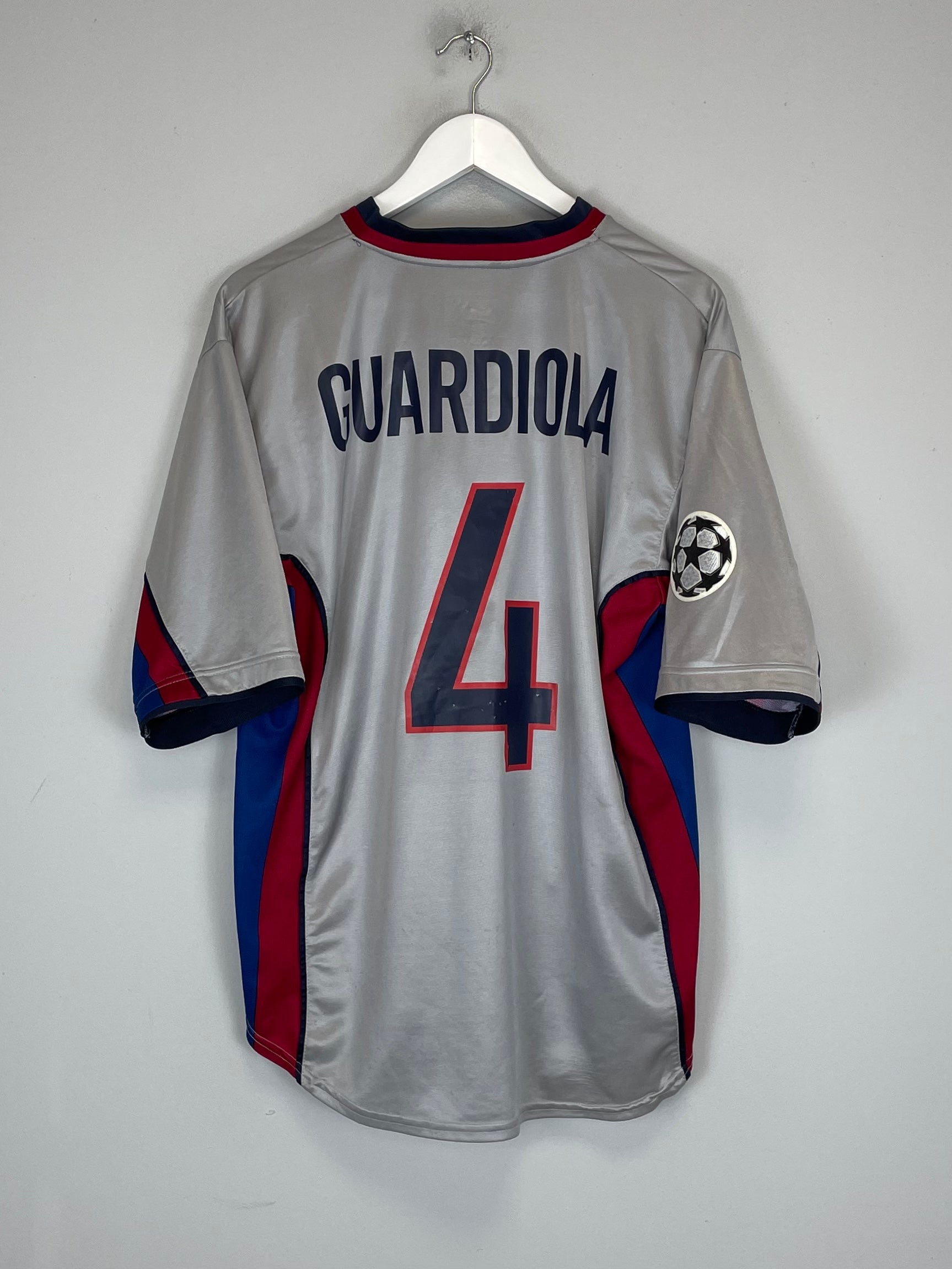 1998/01 BARCELONA GUARDIOLA #4 C/L AWAY SHIRT (XL) NIKE