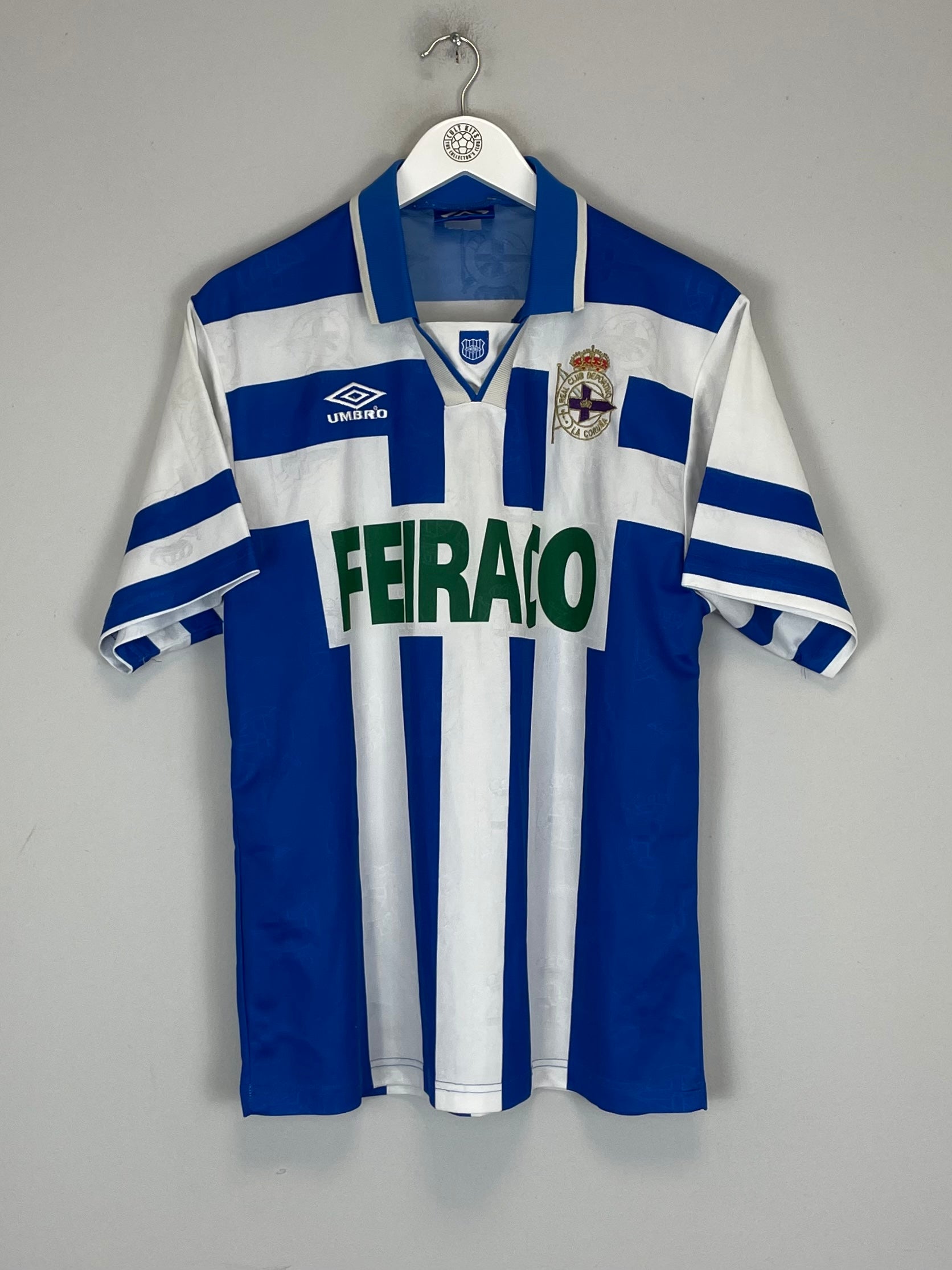 1994/97 DEPORTIVO LA CORUNA HOME SHIRT (L) UMBRO