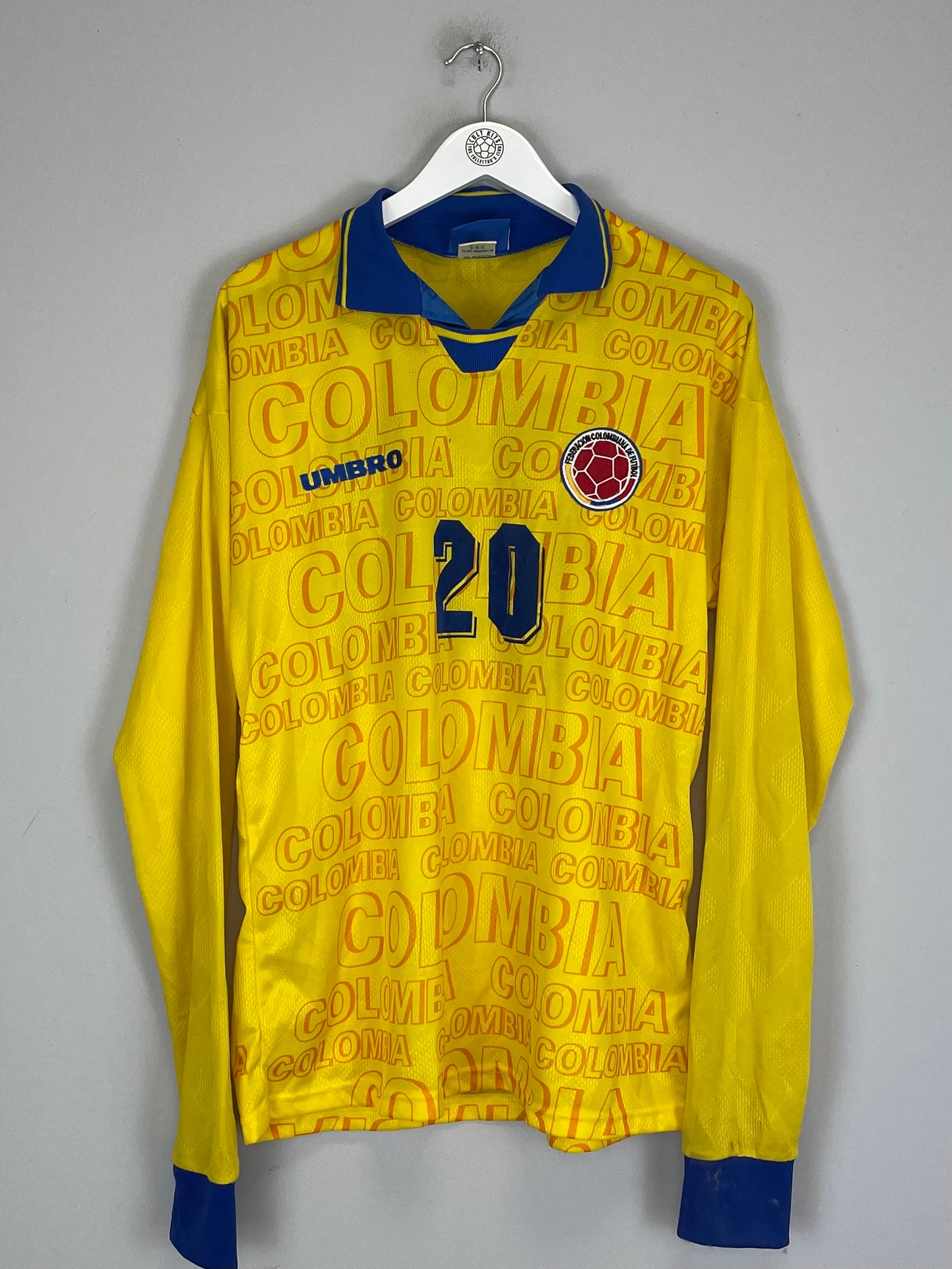 1995/97 COLOMBIA #20 L/S HOME SHIRT (L) UMBRO