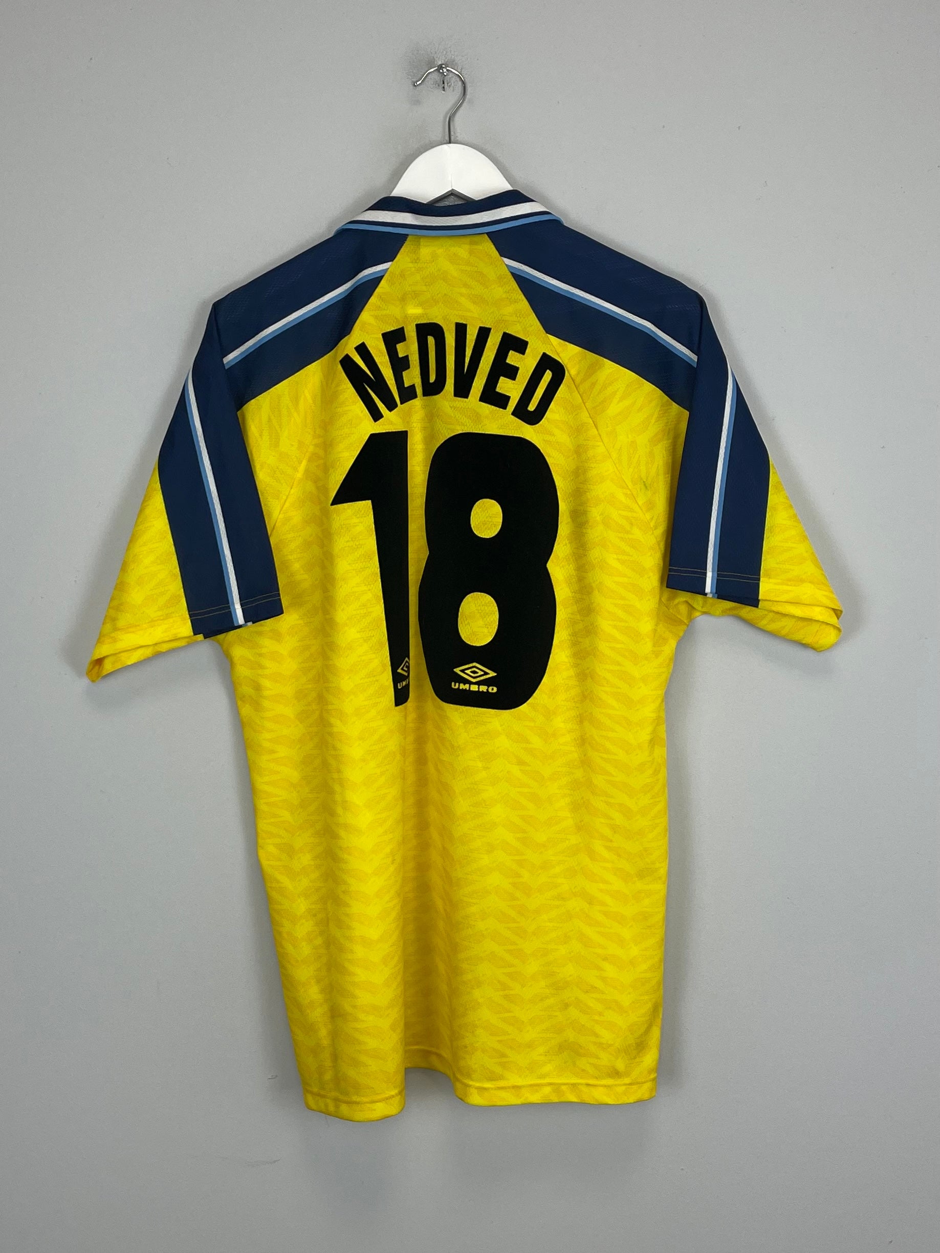 1996/98 LAZIO NEDVED #18 AWAY SHIRT (XL) UMBRO