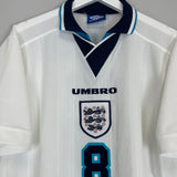 1995/97 ENGLAND GASCOIGNE #8 HOME SHIRT (L) UMBRO