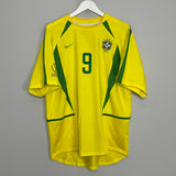 2002/04 BRAZIL RONALDO #9 HOME SHIRT (L) NIKE