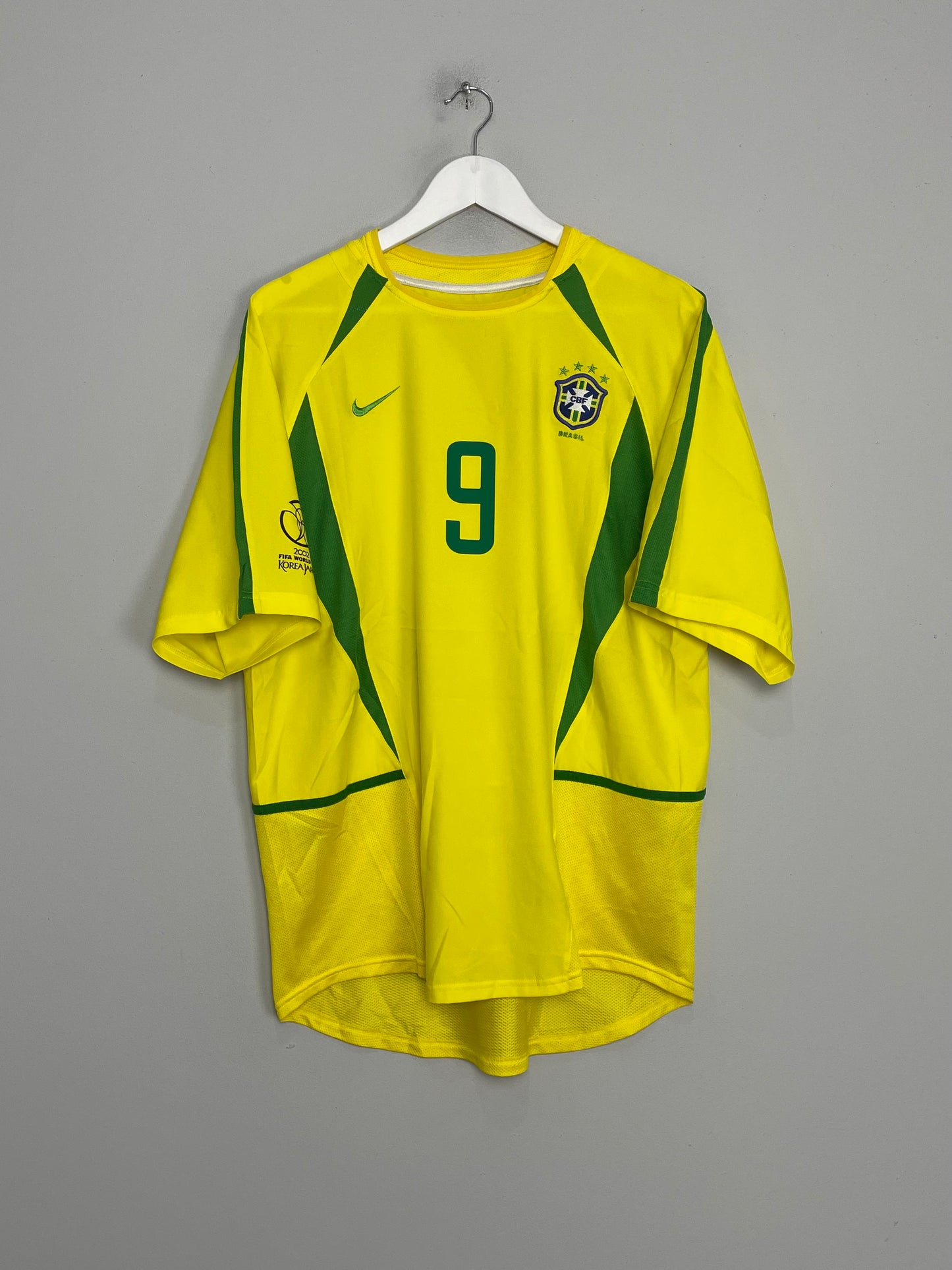 2002/04 BRAZIL RONALDO #9 HOME SHIRT (L) NIKE