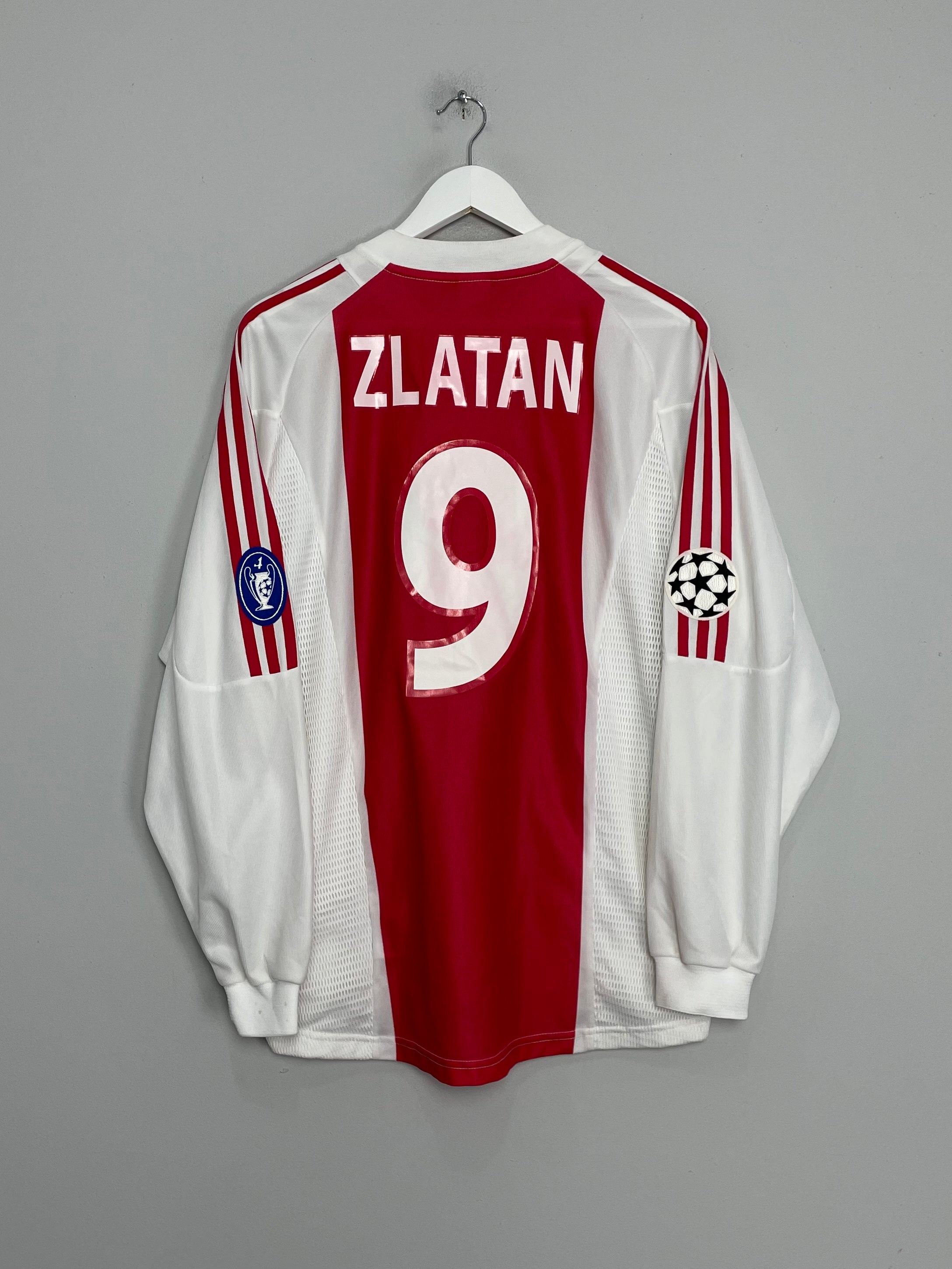 2003/04 AJAX ZLATAN #7 L/S C/L HOME SHIRT (L) ADIDAS