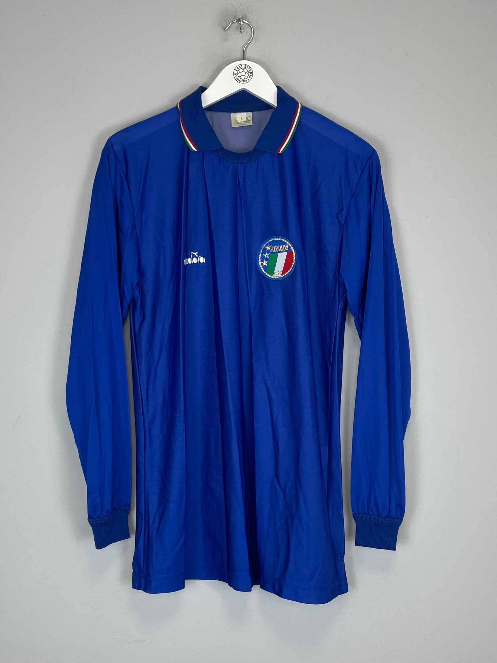 1986/90 ITALY L/S HOME SHIRT (L) DIADORA