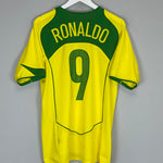 2004/06 BRAZIL RONALDO #9 HOME SHIRT (M) NIKE