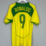 2004/06 BRAZIL RONALDO #9 HOME SHIRT (M) NIKE