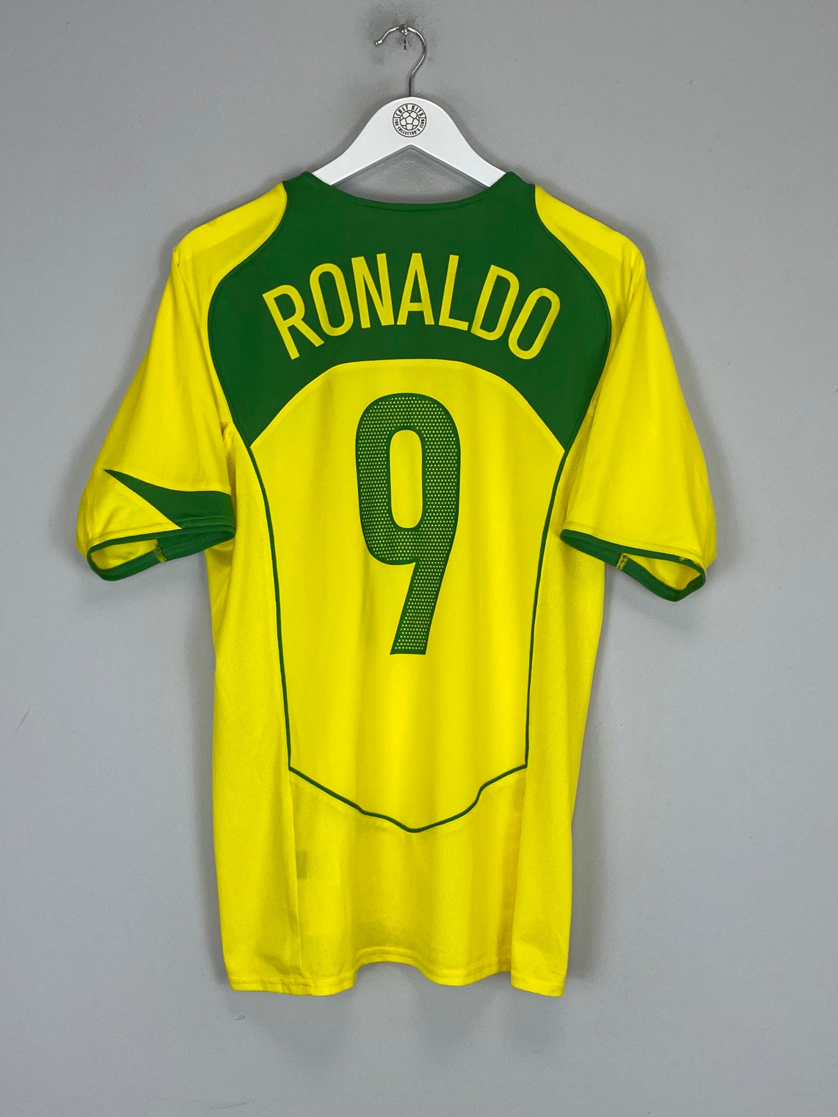 2004/06 BRAZIL RONALDO #9 HOME SHIRT (M) NIKE