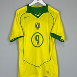 2004/06 BRAZIL RONALDO #9 HOME SHIRT (M) NIKE