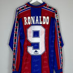 1995/97 BARCELONA RONALDO #9 L/S HOME SHIRT (XL) KAPPA