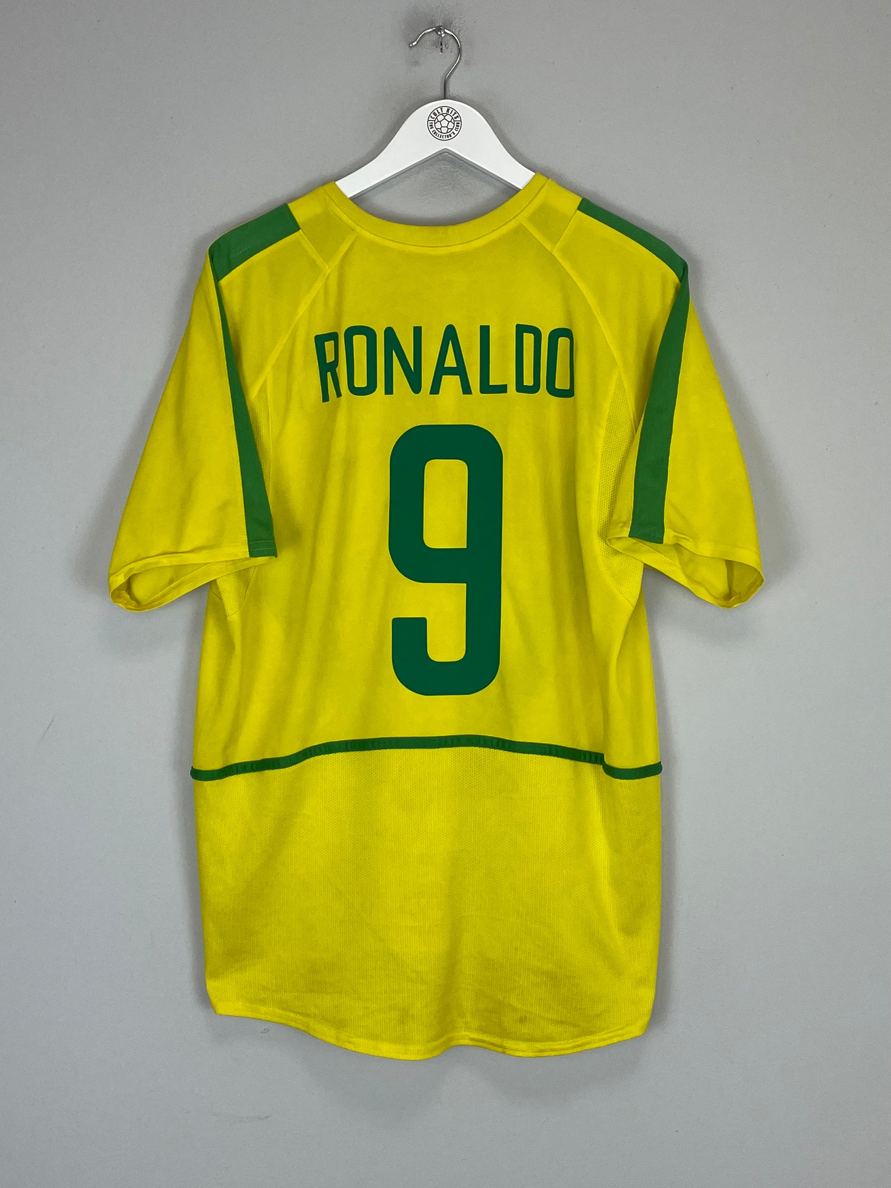 2002/04 BRAZIL RONALDO #9 HOME SHIRT (M) NIKE