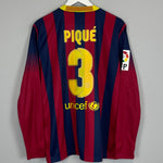 2013/14 BARCELONA PIQUE #3 L/S HOME SHIRT (L) NIKE