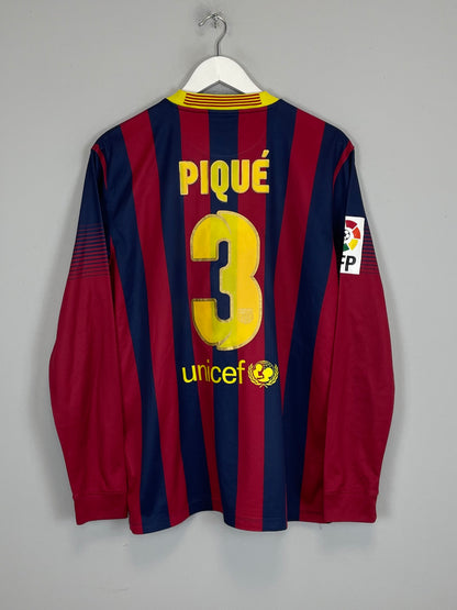 2013/14 BARCELONA PIQUE #3 L/S HOME SHIRT (L) NIKE