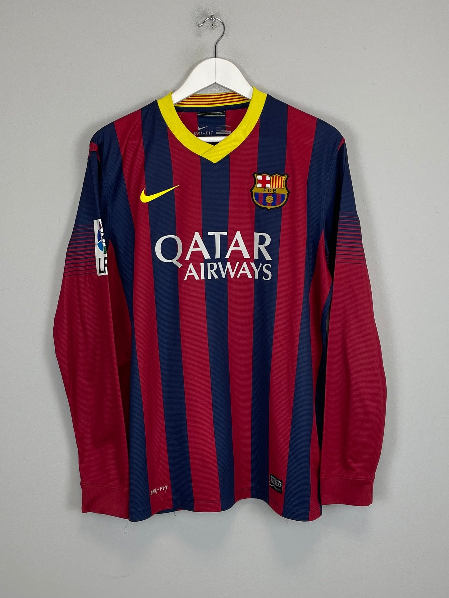 2013/14 BARCELONA PIQUE #3 L/S HOME SHIRT (L) NIKE