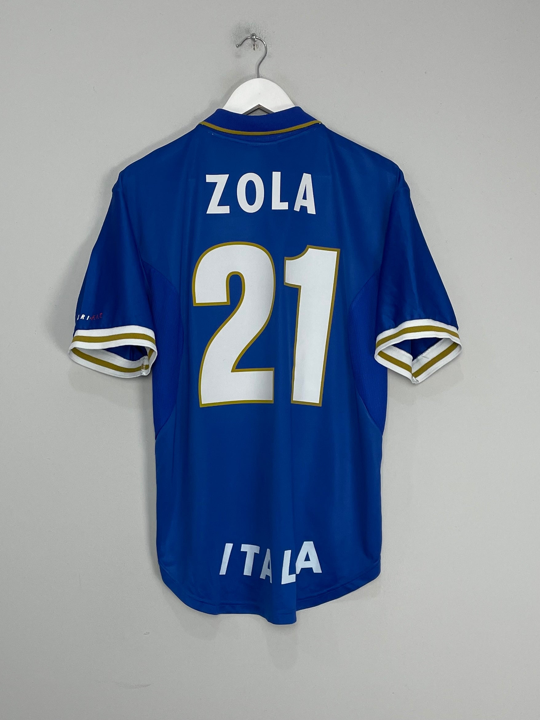 1996/97 ITALY ZOLA #21 HOME SHIRT (L) NIKE