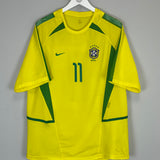 2002/04 BRAZIL RONALDINHO #11 HOME SHIRT (L) NIKE