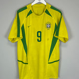 2002/04 BRAZIL RONALDO #9 HOME SHIRT (M) NIKE