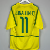 2002/04 BRAZIL RONALDINHO #11 HOME SHIRT (L) NIKE