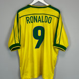 1998/00 BRAZIL RONALDO #9 HOME SHIRT (XL) NIKE