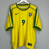 1998/00 BRAZIL RONALDO #9 HOME SHIRT (XL) NIKE