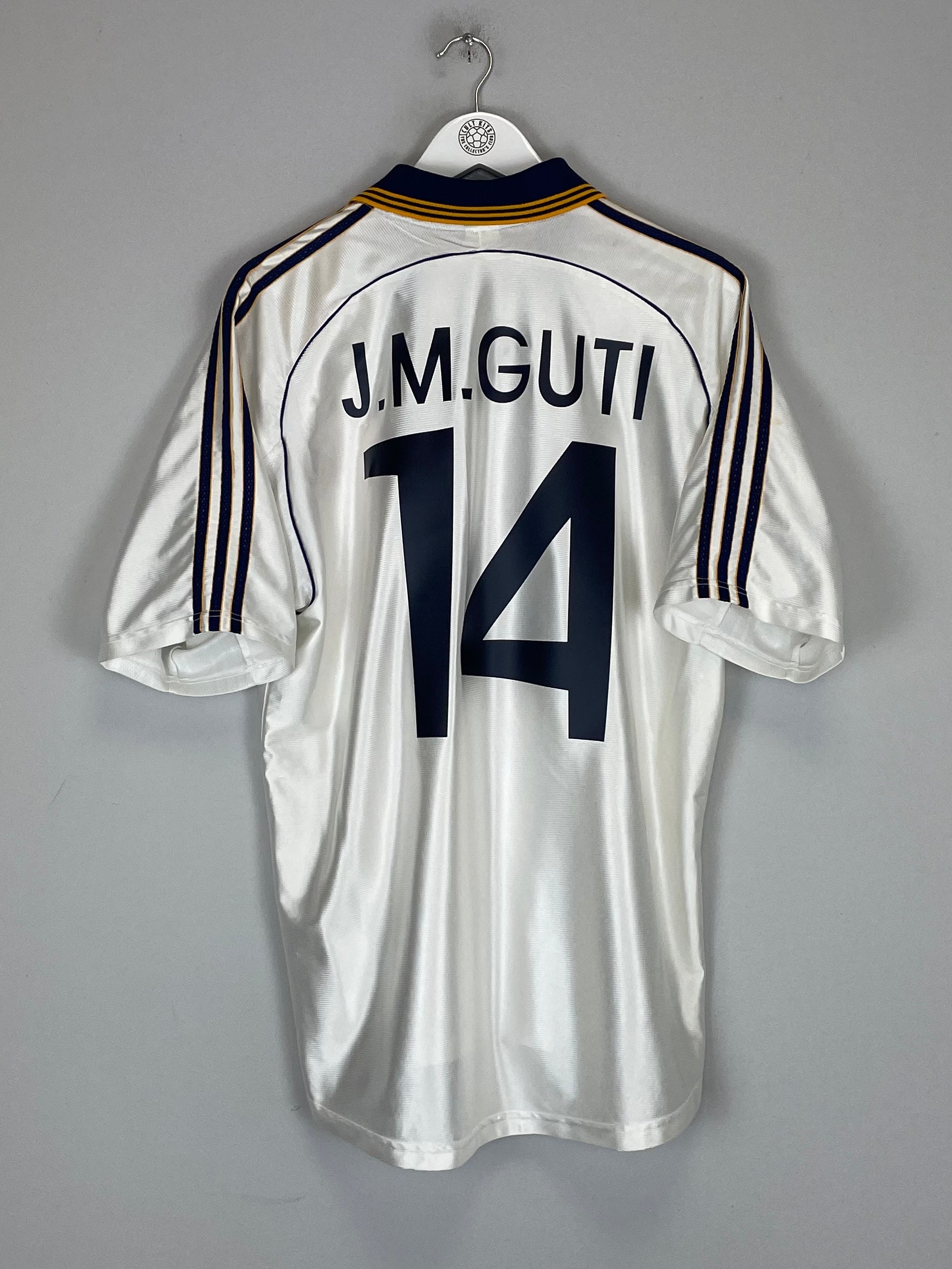 1998/00 REAL MADRID J.M GUTI #14 HOME SHIRT (L) ADIDAS