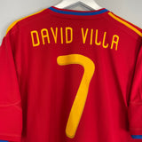 2010/11 SPAIN DAVID VILLA #7 HOME SHIRT (XL) ADIDAS