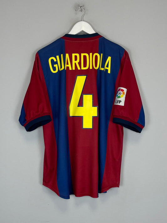 1998/00 BARCELONA GUARDIOLA #4 HOME SHIRT (L) NIKE