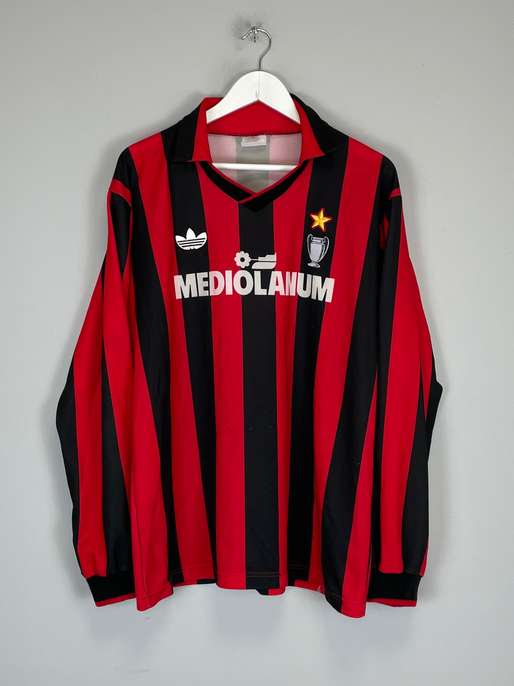 1990/91 AC MILAN L/S HOME SHIRT (L) ADIDAS