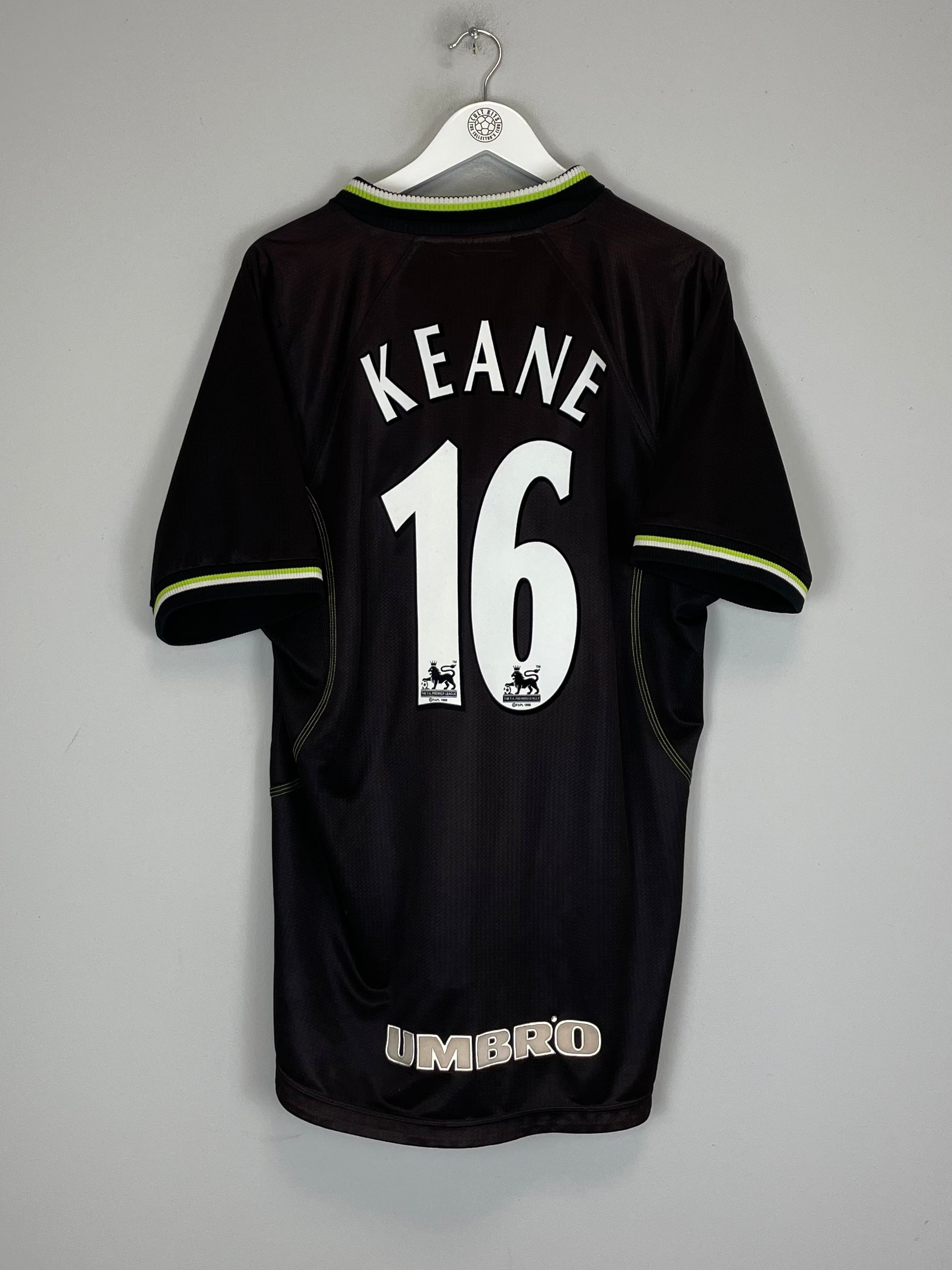 1998/99 MANCHESTER UNITED KEANE #16 AWAY SHIRT (L) UMBRO