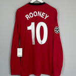 2009/10 MANCHESTER UNITED ROONEY #10 *BNWT* C/L L/S HOME SHIRT (XL) NIKE