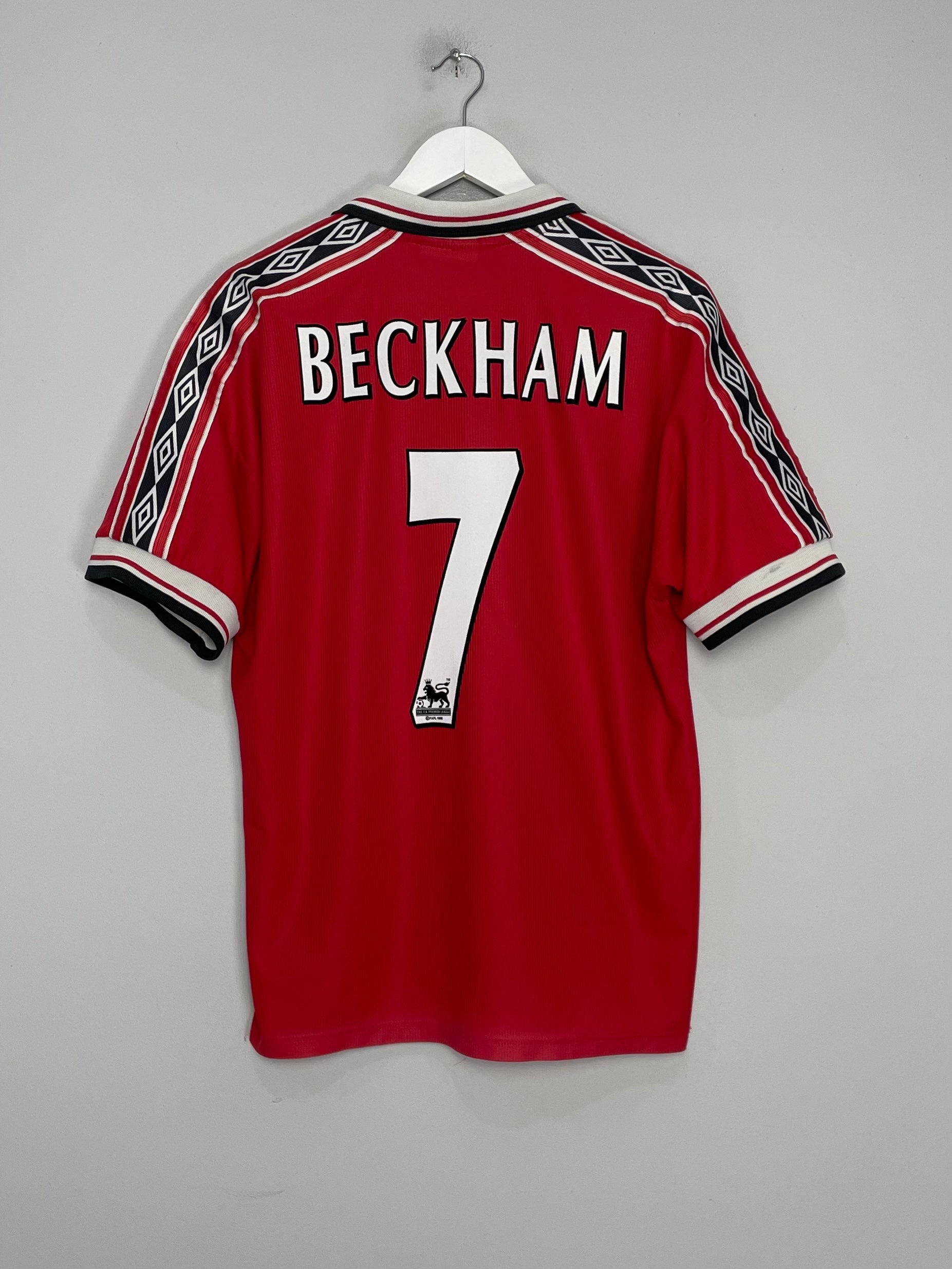 1998/00 MANCHESTER UNITED BECKHAM #7 HOME SHIRT (L) UMBRO