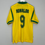 1997/98 BRAZIL RONALDO #9 HOME SHIRT (M) NIKE