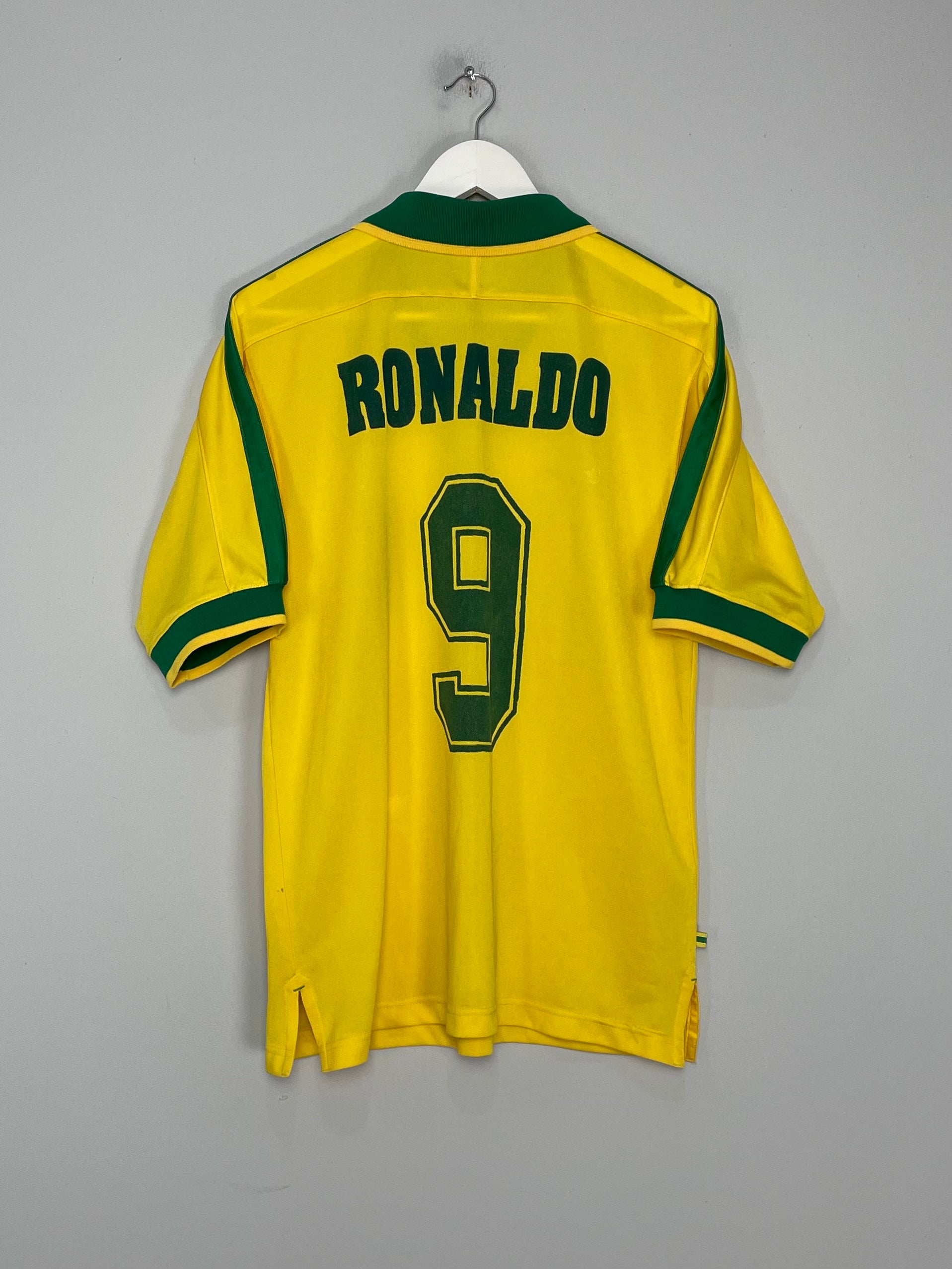 1997/98 BRAZIL RONALDO #9 HOME SHIRT (M) NIKE