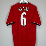 2000/02 MANCHESTER UNITED STAM #6 HOME SHIRT (M) UMBRO