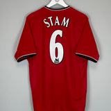 2000/02 MANCHESTER UNITED STAM #6 HOME SHIRT (M) UMBRO