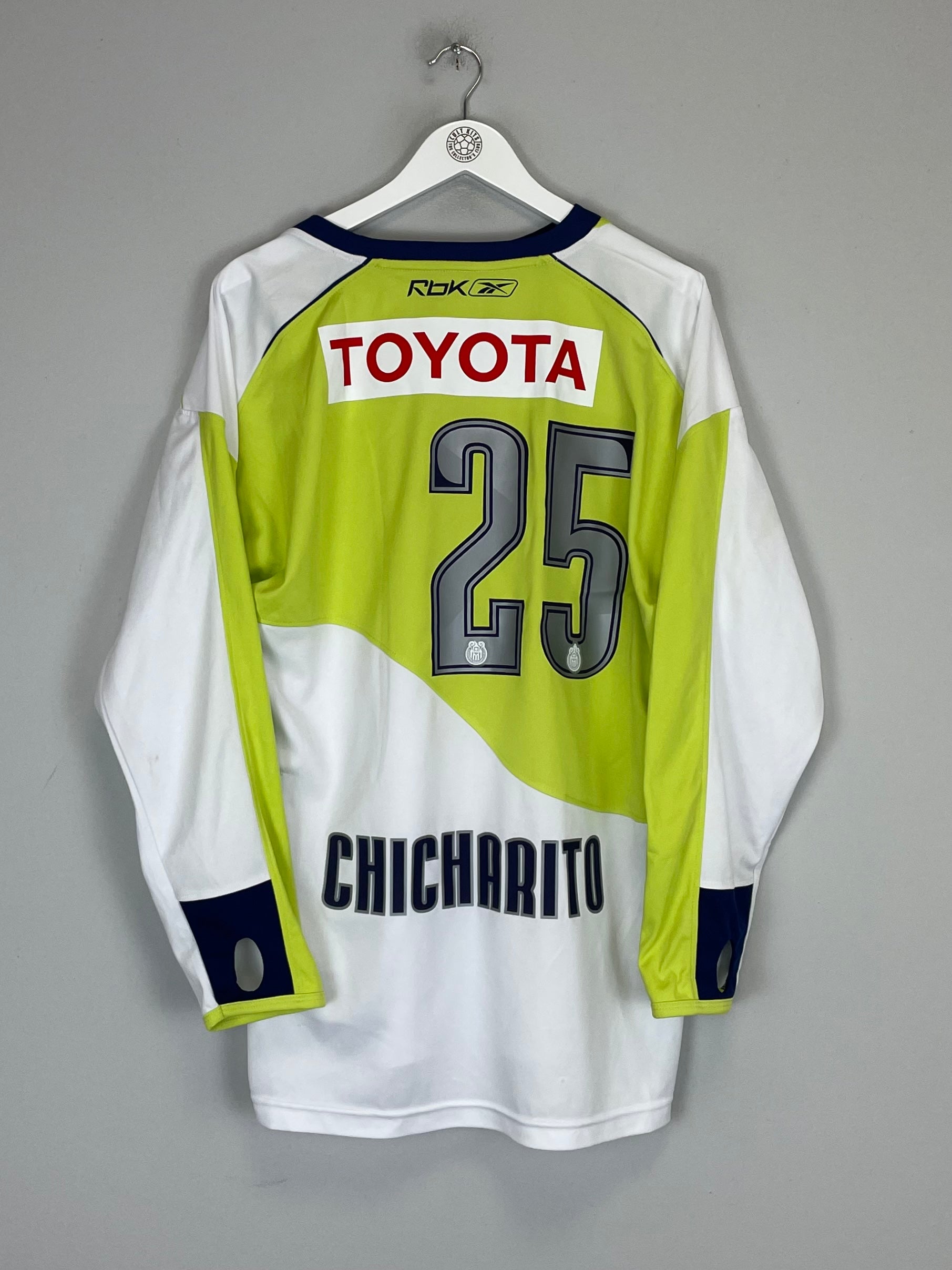 2007/08 CHIVAS GUADALAJARA CHICHARITO #25 L/S AWAY SHIRT (XL) REEBOK