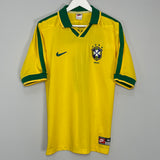 1997/98 BRAZIL RONALDO #9 HOME SHIRT (M) NIKE