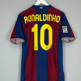 2007/08 BARCELONA RONALDINHO #10 HOME SHIRT (M) NIKE