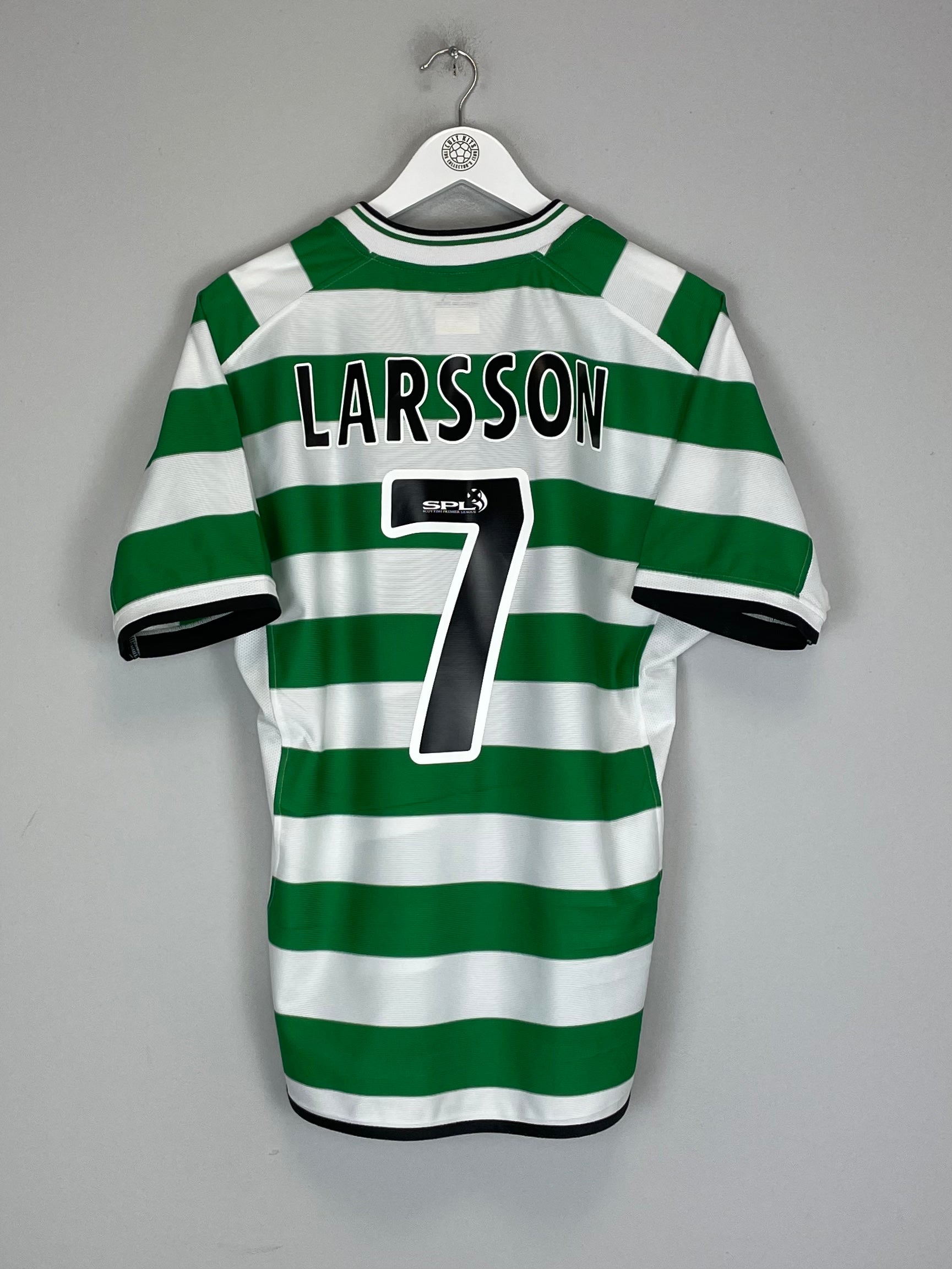 2001/03 CELTIC LARSSON #7 HOME SHIRT (M) UMBRO