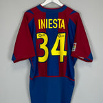 2002/03 BARCELONA INIESTA #34 HOME SHIRT (XL) NIKE