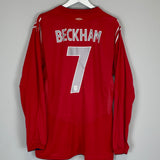 2004/06 ENGLAND BECKHAM #7 L/S AWAY SHIRT (XXL) UMBRO