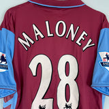 2006/07 ASTON VILLA MALONEY #28 HOME SHIRT (M) HUMMEL