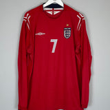 2004/06 ENGLAND BECKHAM #7 L/S AWAY SHIRT (XXL) UMBRO