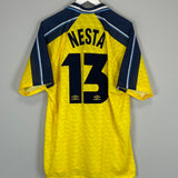 1996/97 LAZIO NESTA #13 AWAY SHIRT (XL) UMBRO