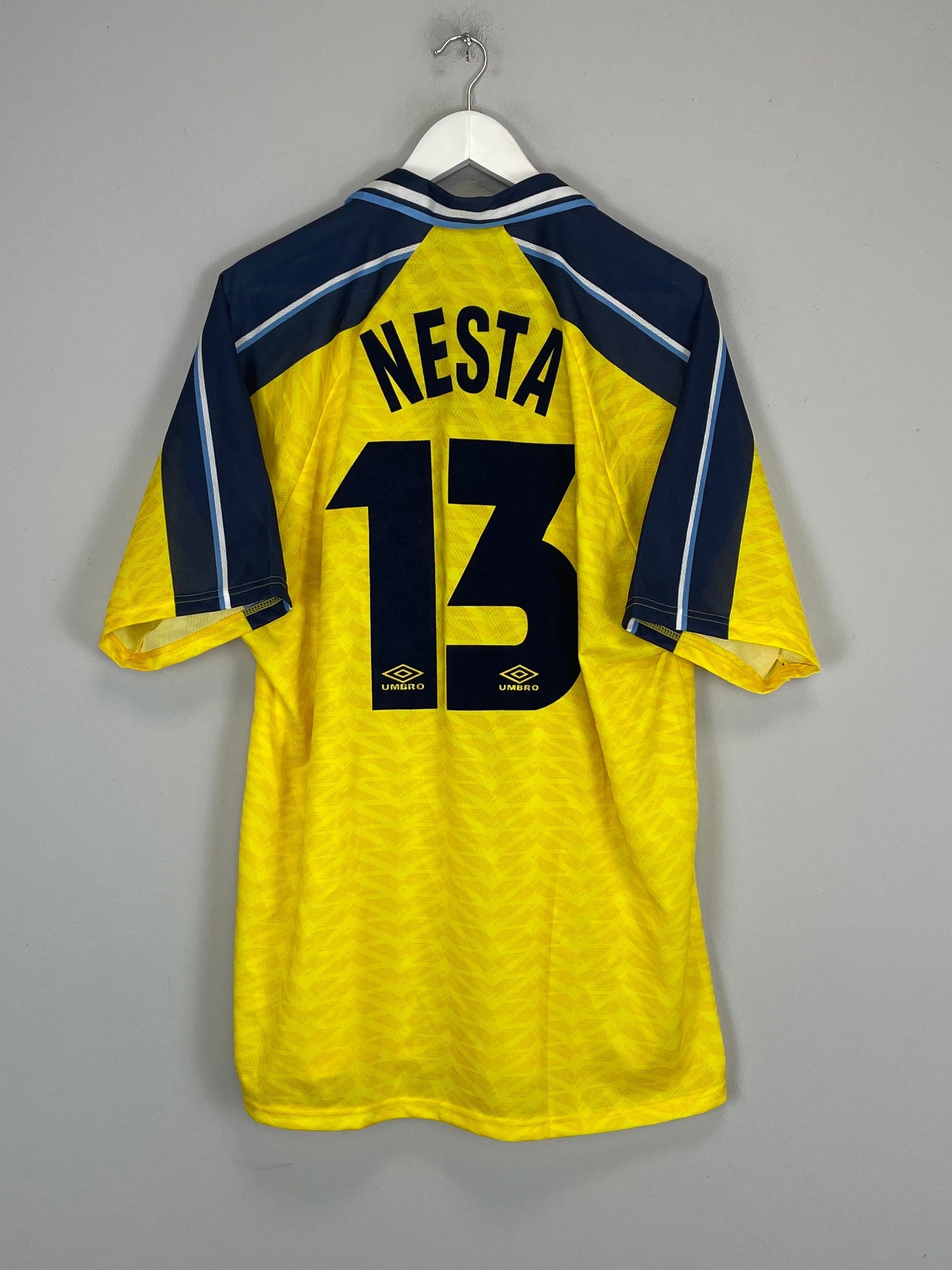 1996/97 LAZIO NESTA #13 AWAY SHIRT (XL) UMBRO