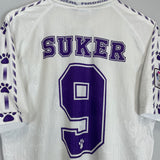 1996/97 REAL MADRID SUKER #9 HOME SHIRT (M) KELME