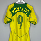 2004/06 BRAZIL RONALDO #9 HOME SHIRT (M) NIKE