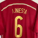 2013/15 SPAIN A.INIESTA #6 HOME SHIRT (XL) ADIDAS